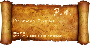 Poloczek Aranka névjegykártya